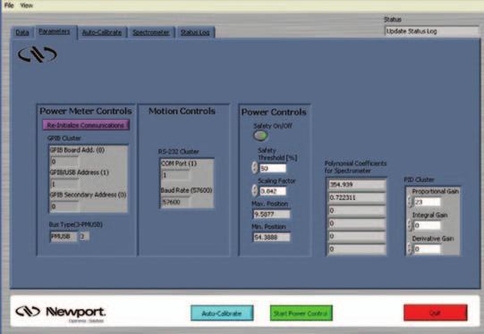 Running the Software for the First Time Open the SMC Power Control software (available from Newport s pre-sale support ((800) 222-4640).