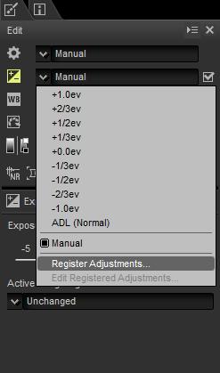 1 Select a tool from the tool list and adjust settings in the adjustment palette. Here we have set exposure compensation (page 20) to +1.