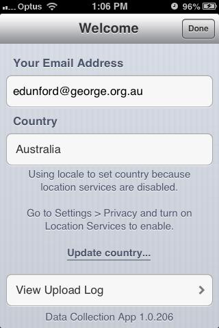 3 Step 3: Ensure the correct country from which you are collecting data is indicated.