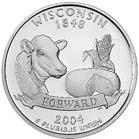 30 KM# 358a 6.25 g., 0.900 Silver 0.1808 oz. ASW, 2004S 1,781,810 8.50 Wisconsin KM# 371 5.67 g.
