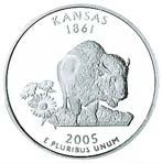 50 State Quarters 109 Kansas Nebraska KM# 373 5.67 g., Copper-Nickel Clad Copper, 2005P 263,400,000 0.65 5.