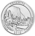 900 Silver 0.1808 oz. ASW 2010 859,435 7.75 Yosemite National Park KM# 473 5.67 g.