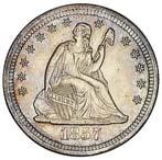 Seated Liberty Quarter 97 Seated Liberty, date below. Eagle with arrows in talons, value below. KM# A64.2 6.22 g., 0.900 Silver 0.180 oz. ASW, Rev.