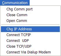! Start the TCP/IP connection Specify the IP address of the Terminal Server with the "Communications"/"Chg IP Address" menu.