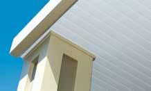 James Hardie offers HardieSoffit panels in a range of time-saving pre-cut widths common to rake and eave applications.