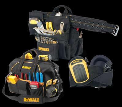 WORK GEAR JUST TM GOT TOUGHER The leader in power tools launches a comprehensive line of tool belts, kneepads, soft-side tool