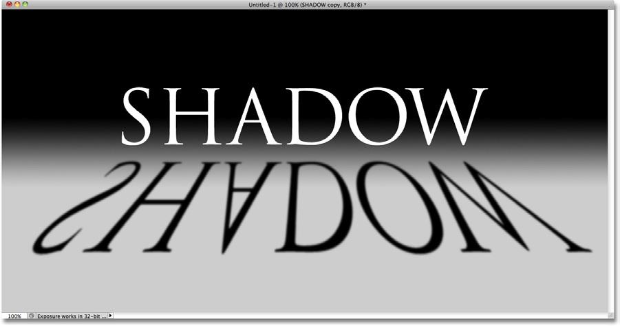 Your shadow text should now have a slight blur applied: The image after applying the