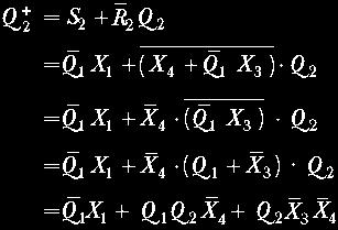 The excitation and output equations are: The next-state
