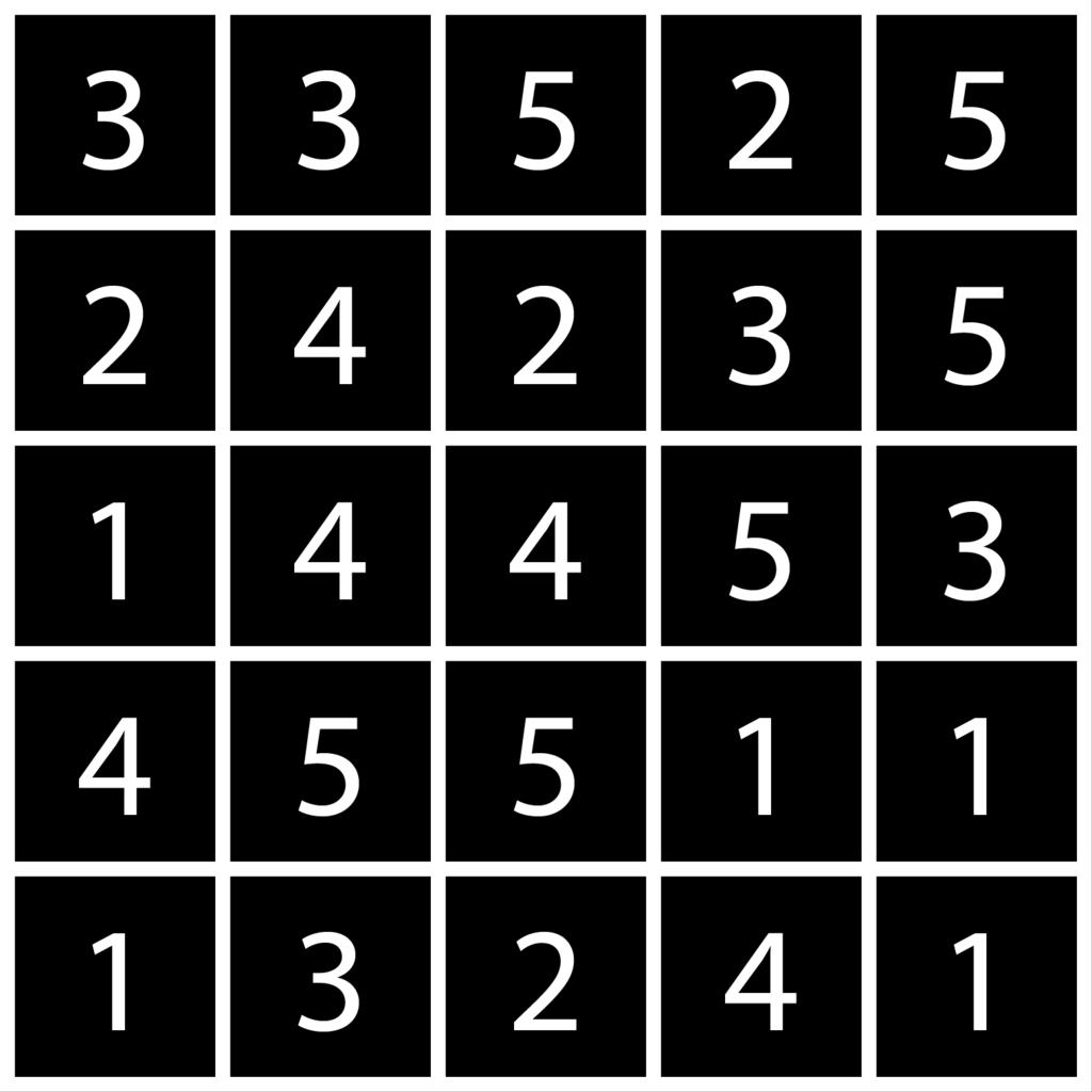 11. Hitori is a puzzle where a square grid is already filled in with numbers and you have to shade out squares to make the grid more like a Latin square.