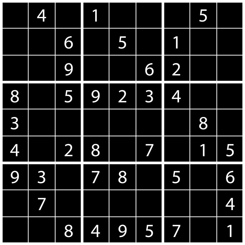 Sudoku The most popular type of Latin square is the Sudoku puzzle. This puzzle is on a partially filled out 9 9 grid split into smaller 3 3 blocks.