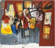 " 61 Glassnose, 1987 Acrylic on canvas 168 x 144,8 cm 62 Job Analisis, 1983 Acrylic and oilstick
