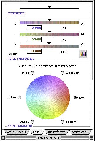Using Trident PE Controls Adjusting Colors The Color option in the RGB Control window (see Figure 3 4) provides control over high chroma (saturated) and low chroma (pastel) in all primary and
