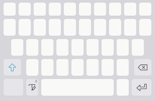 Noţiuni de bază Introducerea textului Aspectul tastaturii Se afişează automat o tastatură atunci când introduceţi text pentru a trimite mesaje, a crea note etc.