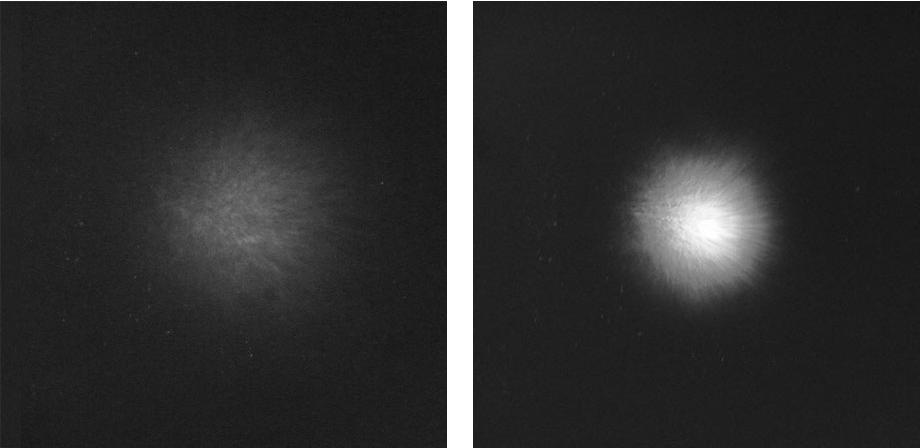 Figure 13: First light images of Epsilon Aurigae. Open loop image is shown on the left and closed loop on the right. The open loop seeing was 2.3 arcsec, quite poor. 5.