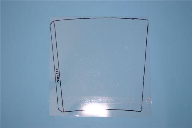 Place the template under the supplied pvc sheet and trace