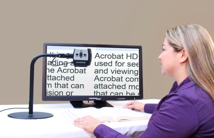 When using the Acrobat HD Long Arm, it is best to close the Zoom Lens when objects are placed 12 19 away from the Camera for optimal viewing clarity.