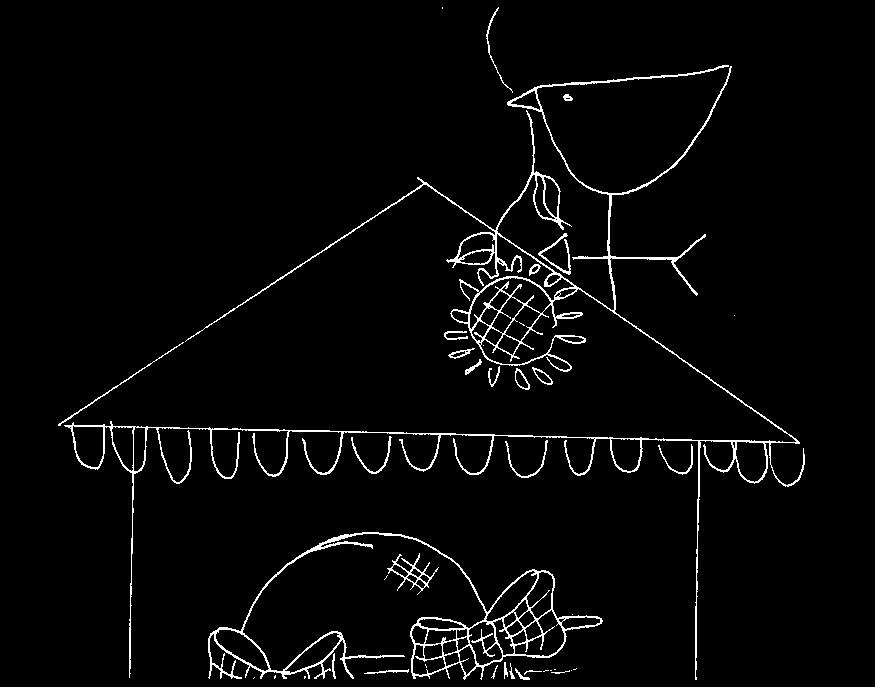 Finishing: Outline as desired with Lamp Black. Line the scallops on the roof with Lamp Black.