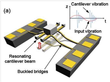 piezoelectric beam (Figure 1.18) and achieve low frequency operation.