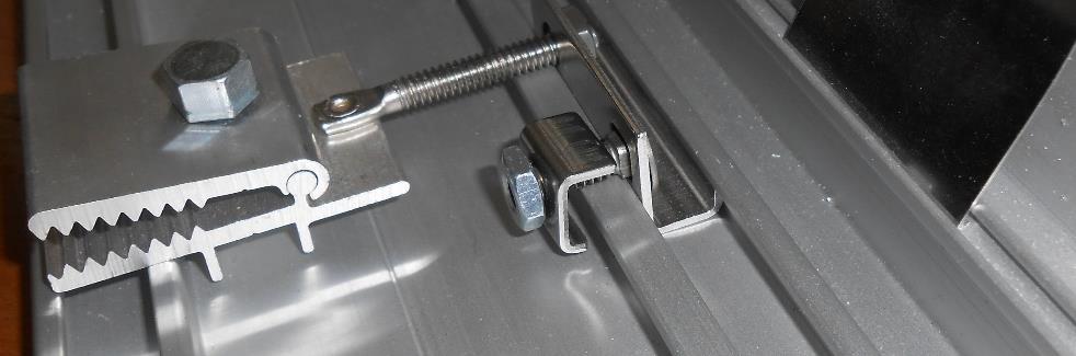 Photo: How to insert the clamp assembly into the frame channel. 4.