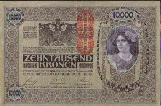 18. a. 1963 19. c. overprint existing Austro-Hungarian notes with a special cachet indicating use in Austria only. 20.