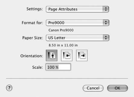 Basic Printing 4 Select Paper Size. (1) Select Page Setup from the application software s File menu. The Page Setup dialog box opens.