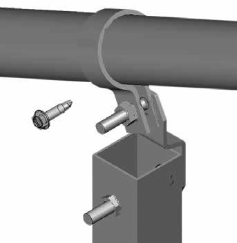One (1) square tube fitting (#104624) to attach the support to the base tube of the end wall assembly.