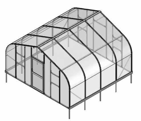 9'-8" Height QUICK START GUIDE 16' Gothic Premium Greenhouse 4'-0" Sidewall Height 16'-3 3/8" Width FRONT