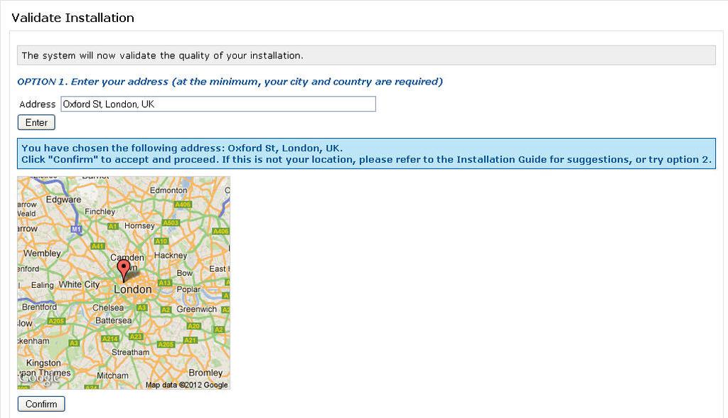 Select your address from the list to view your location on a map.