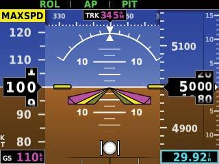 AFCS 3.4.2 SPEED ALERTS If the remote autopilot unit supports speed alerts and the airspeed limitations configured have been reached, the following messages can be displayed the airspeed tape.