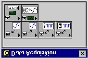 You can find the Data Acquisition icon near the bottom of the Functions palette, as shown in Figure 3-1. Display of Palette Name Data Acquisition Icon Figure 3-1.