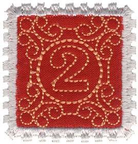 12383-06 Red 2 Stamp Appliqué 1.77 X 1.84 in. 44.