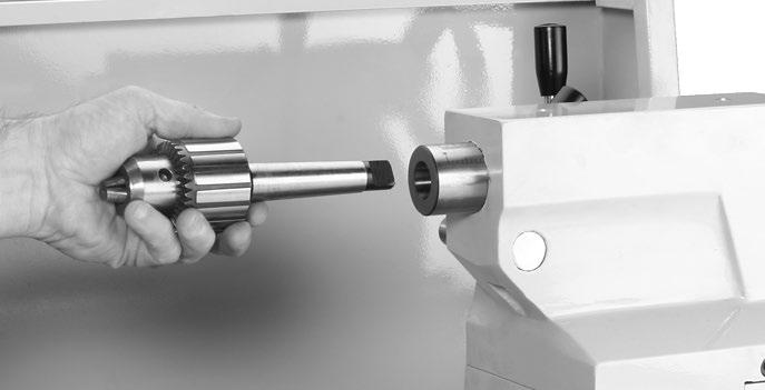 Drilling with Tailstock The tailstock can be used to drill holes by mounting a drill bit in the tailstock, rotating the workpiece with the spindle, then using the tailstock quill handwheel to
