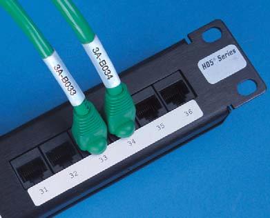 Closet Hardware Labels Patch Panel with LAT-46-707 Labels sized for patch panels and faceplate ports.