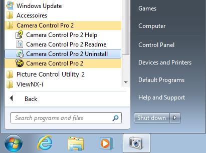 Uninstalling Camera Control Pro Windows Use an account with administrator privileges to perform the uninstall.