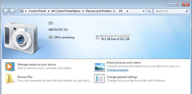 Return to first page Camera Control Pro 2 13 Overview Starting and Exiting Camera Control Pro 2/3 Windows 7 If the following dialog is displayed, click Change program under Import pictures and videos