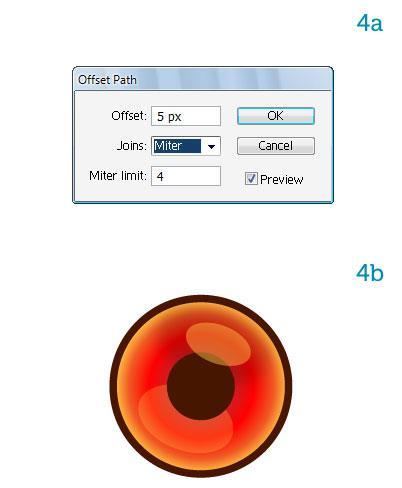 Step 4 Select the main orange circle then go to Object > Path >