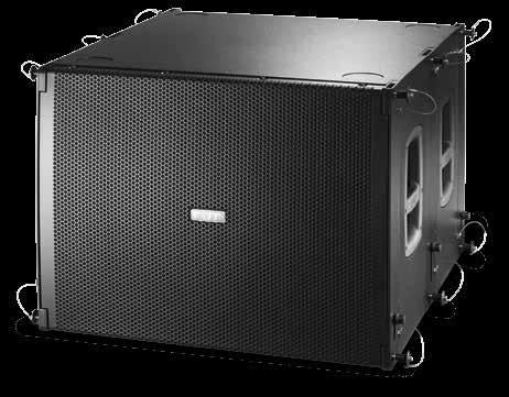 suspended front or rear-firing for easy cardioid configurations Subwoofer can be suspended facing forward or rearward with capability of front- or rearmounting the grille and amp module for aesthetic