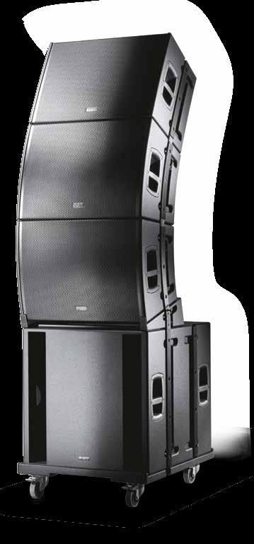 The constant curvature overcomes the limitations of line arrays with variable angles which inevitably create unmatched SPL between neighbouring enclosures at high frequencies.