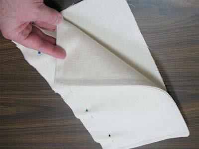 Then, top stitch a 1/2" seam around the folded edges only.