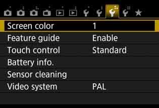The available settings are described below. Select one, then press <0>. [Shutter btn.] : When you press the shutter button halfway, the display will turn off.