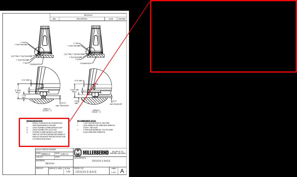 For both types of bases note under the installation steps found on the manufacturer s installation instructions sheet, Step 2 and Step 3 require the lower leveling nuts and the top nuts to