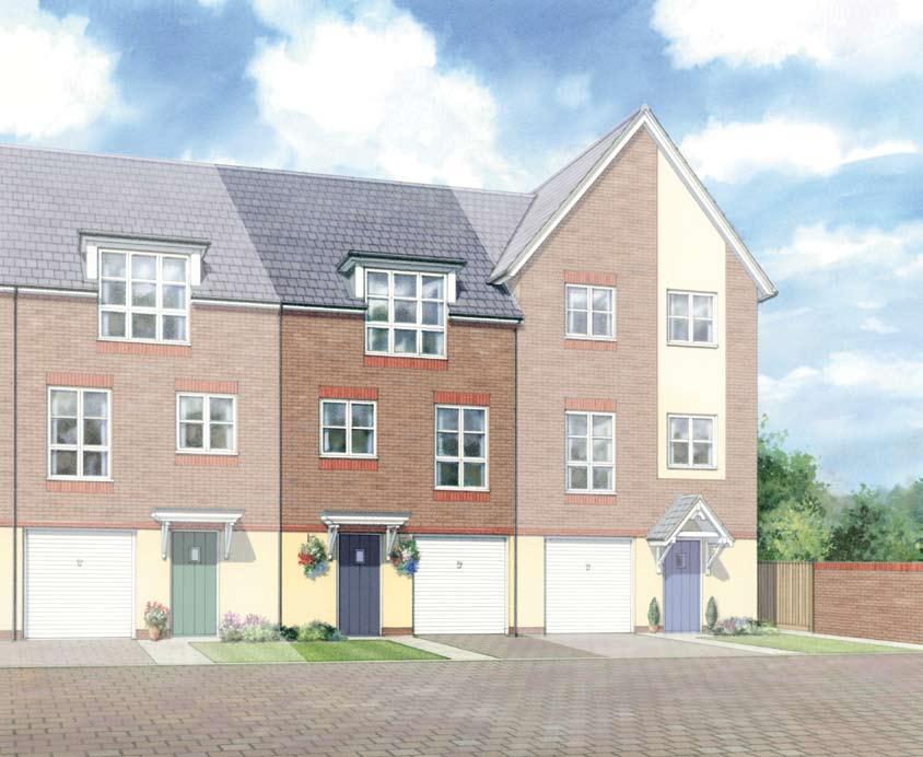 the Kew Plots 260, 261, 262 A delightful 3 bedroom townhouse with integral garage and spacious kitchen/dining room with french doors to the garden.
