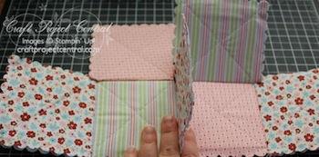Fold the divider squares out of the way when you sew, so as not to