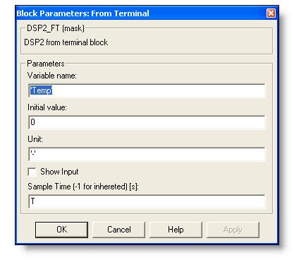 CHAPTER 4: DSP-2 BLOCK REFERENCES 39 From Terminal Description: DSP-2 From Terminal (Figure 35) is source block. In combination with DSP Terminal it enables online changing of the variable values.