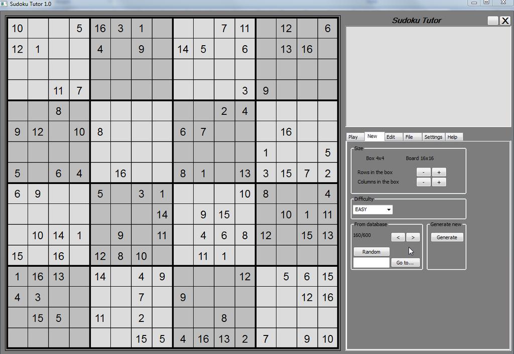 Figure 9 There are thousands of sudoku puzzles waiting for you in the Sudoku Tutor database