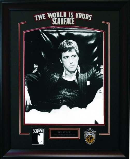 Al Pacino Scarface Quote * B/W Photograph * Laser Engraved Nameplate * Laser Cut Lettering & Logo * Overall Size: