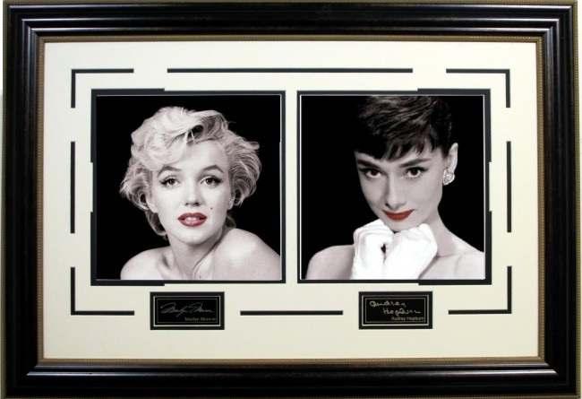 Marilyn Monroe & Audrey Hepburn * 2-12x12 Gallery Photographs *