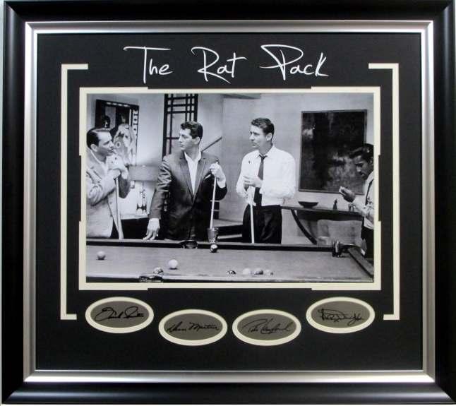 Rat Pack Pool * 16X20 B/W Photograph * Laser Engraved Autographs * Laser