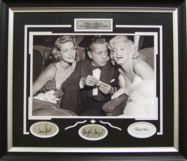 and Bacall * 16X20 B/W Photograph * Laser Engraved Autographs and