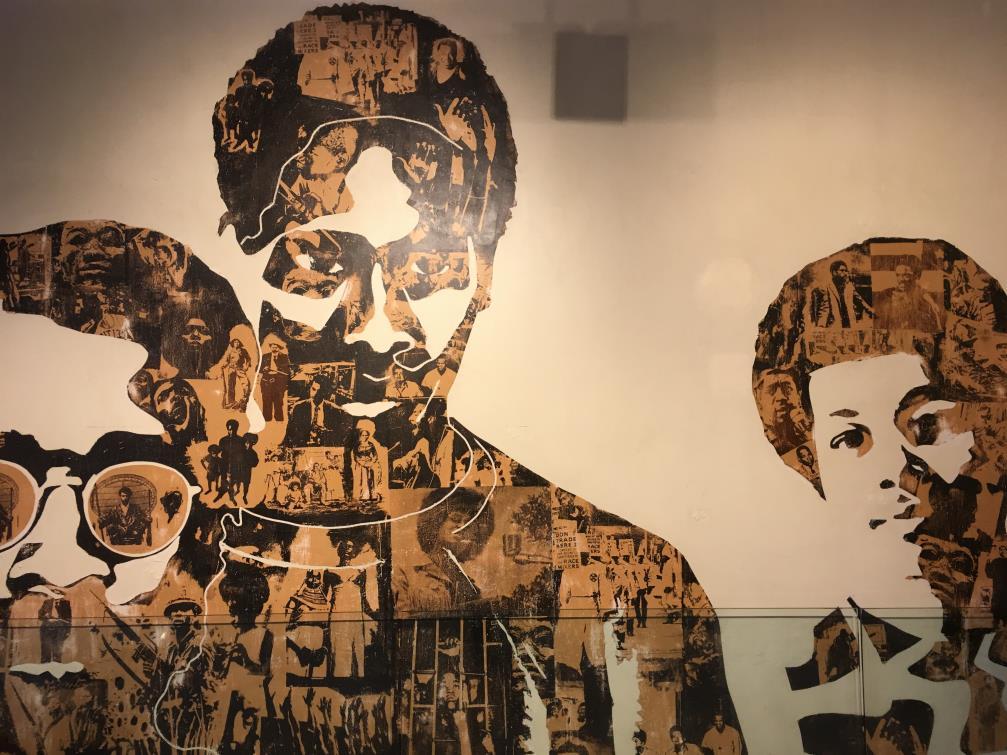The Black Experience, a 10-foot-by-27-foot mural was created in 1970 by a group of seven black UCLA students. The mural is located next to Panda Express on the first floor of Ackerman Union.